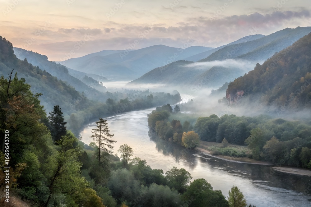 Naklejka premium lake in the mountains