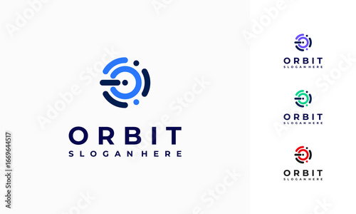 Planet Orbit Logo designs concept vector, Space orbital planetary Logo designs symbol