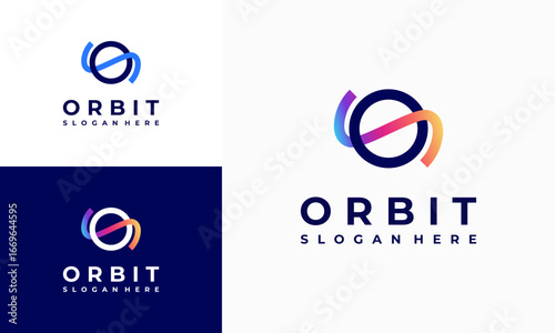 Planet Orbit Logo designs concept vector, Space orbital planetary Logo designs symbol