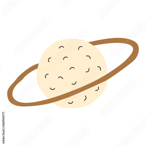 hand drawn vector illustration of a moon