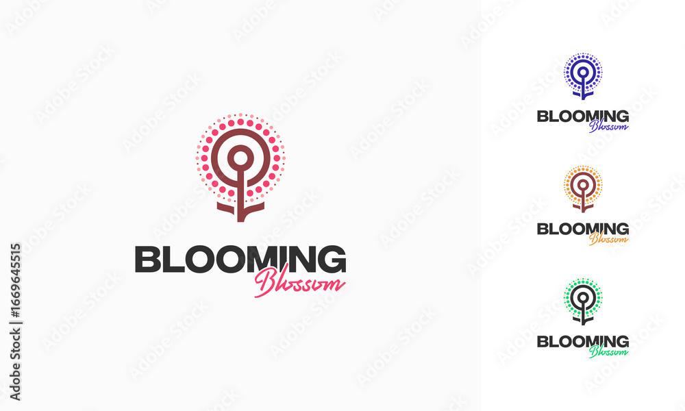 Fototapeta premium Flower logo designs concept vector, Blooming Blossom flower logo symbol