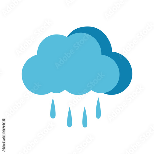 Stylized Illustration of Rain Cloud Icon