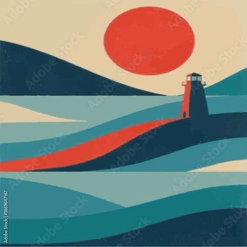 ship in the sea illustrator