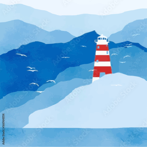 lighthouse on the island of sea