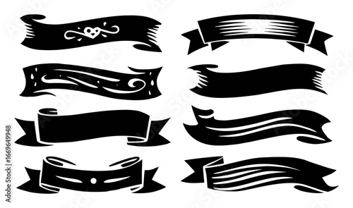 Wallpaper Mural Decorative Black Banners for Creative Design and Art Projects Torontodigital.ca
