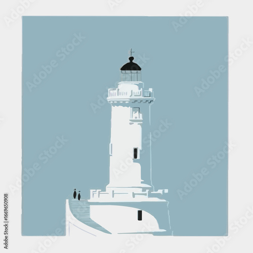 lighthouse on a white background