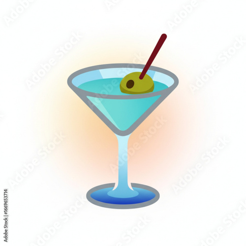 Refreshing Martini Cocktail A Classic Drink Illustration