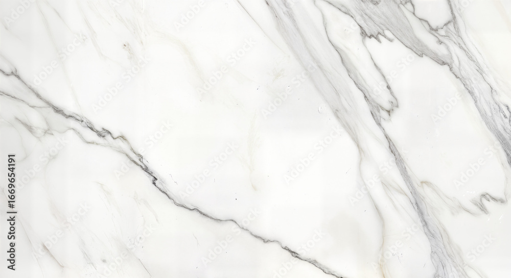 Obraz premium white marble with grey and black veins, elegant natural stone, polished slab for minimalist countertops, sophisticated wall features, and sleek interior design