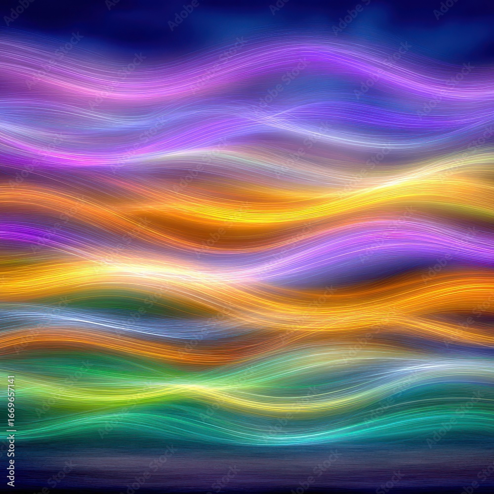 Obraz premium Abstract Vibrant Light Waves Digital Art