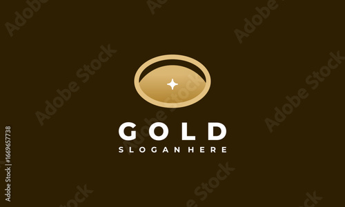 Gold Bar logo designs, Gold Shield logo template, Finance Gold logo