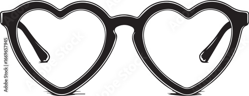 Love's Gaze: Embrace love with these heart-shaped glasses, a stylish symbol of affection, romance and joy.