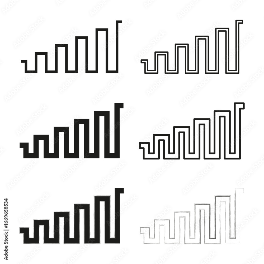 Financial growth chart. Bar graph illustration. Business data visualization. Vector upward trend. Financial growth chart. Bar graph illustration. Business data visualization. Vector upward trend.