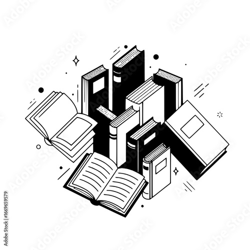 books black and white concept