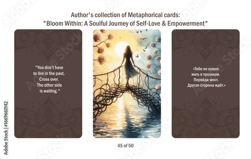 Metaphorical cards for women. Blossom from within a soulful journey to self-love and empowerment, answers to questions.