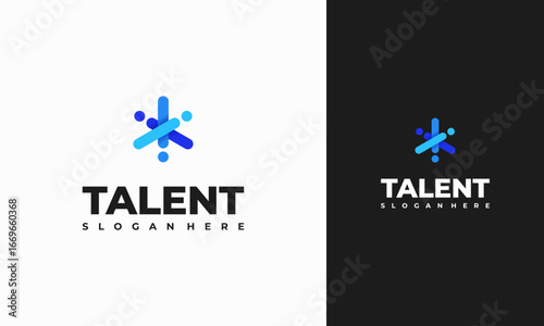 Talent Logo designs concept vector, Rising Star Logo designs template, Reaching Star logo symbol