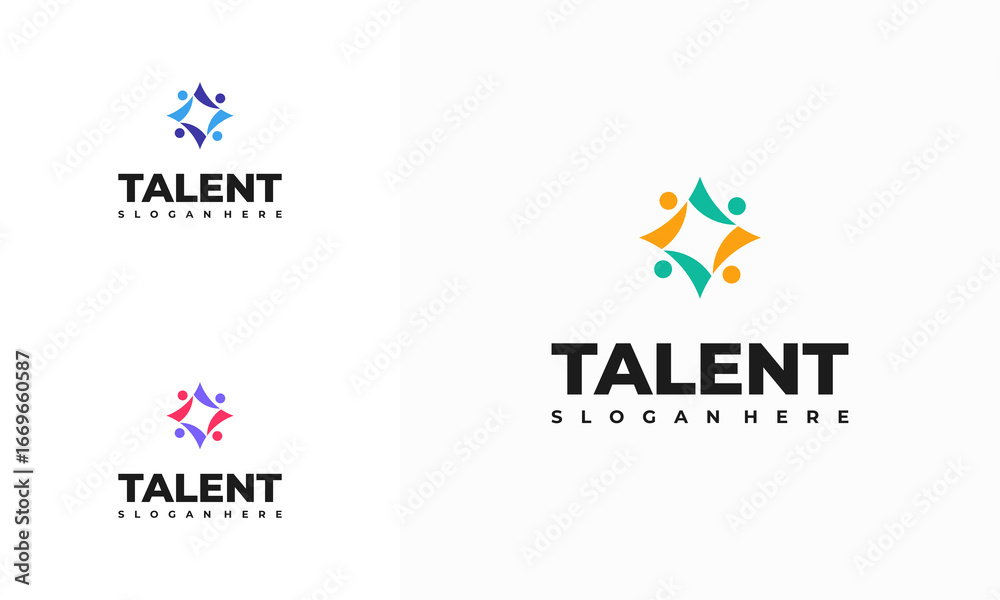 Fototapeta premium Talent Logo designs concept vector, Rising Star Logo designs template, Reaching Star logo symbol