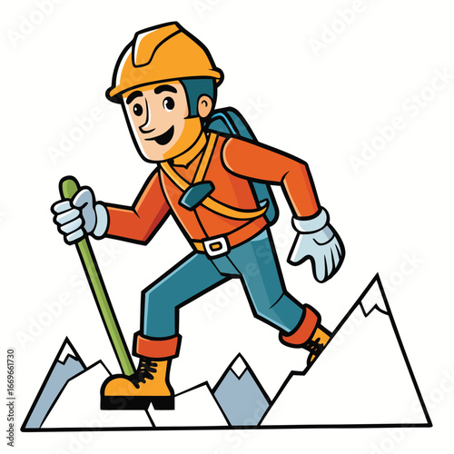Black And White Hiking Stock Illustrations,