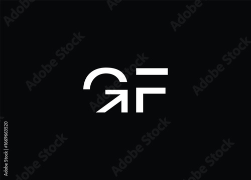 GF initial logo concept design: Minimalist logo featuring the intertwined letters GF in a sleek, modern design. perfect for branding purposes.