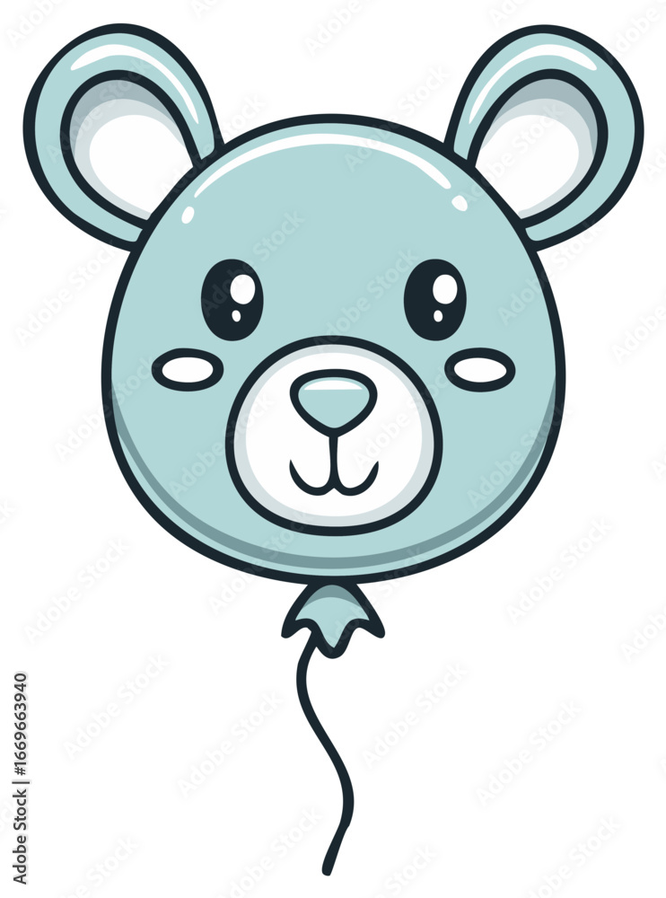 Fototapeta premium Cute Bear Balloon with Pastel Blue Color for Parties Celebrations and Events
