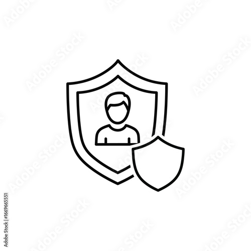 User profile protected by a shield, ensuring data privacy and security