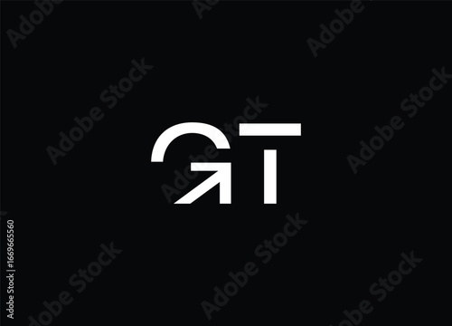 GT Logo on Black Background: A sleek, minimalist logo of the initials 'GT' in white font is set against a stark black backdrop, embodying modern design with its clean lines and bold contrast.