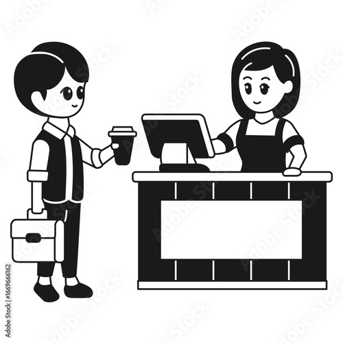 Customer Buying Coffee at Coffee Shop