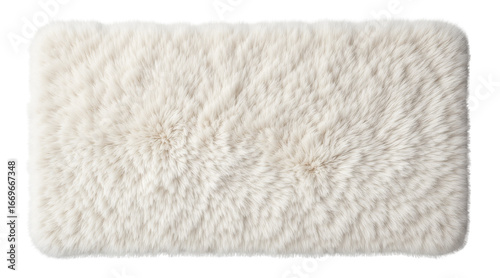 Cream-Colored Fluffy Carpet Texture Isolated on White Background