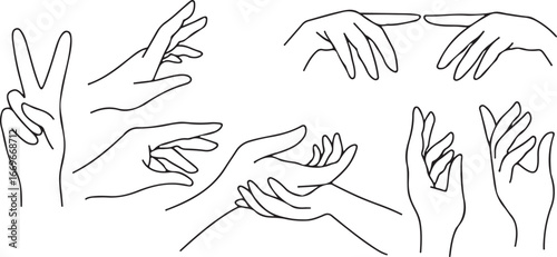 Hand Gesture Vector Illustrations with Creative Art, Minimalist Design, Black and White, Expressive, Stylish, Illustrative, Artistic, Decorative, Hands, Elegant, Simple, Whimsical, Detailed, Modern, C