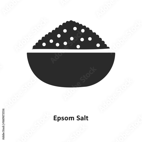 Epsom salt icon: black and white minimalist bowl design