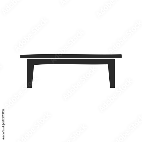 Minimalist black coffee table with clean lines and modern design