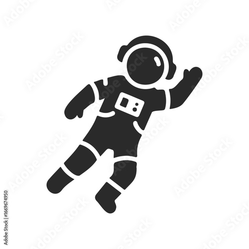 Silhouette of astronaut floating in space