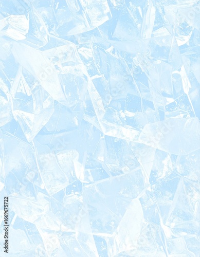 Abstract Light Blue and White Cracked Ice Texture Background Design
