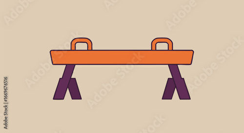 Gymnastics Vault A Colorful Illustration of a Pommel Horse