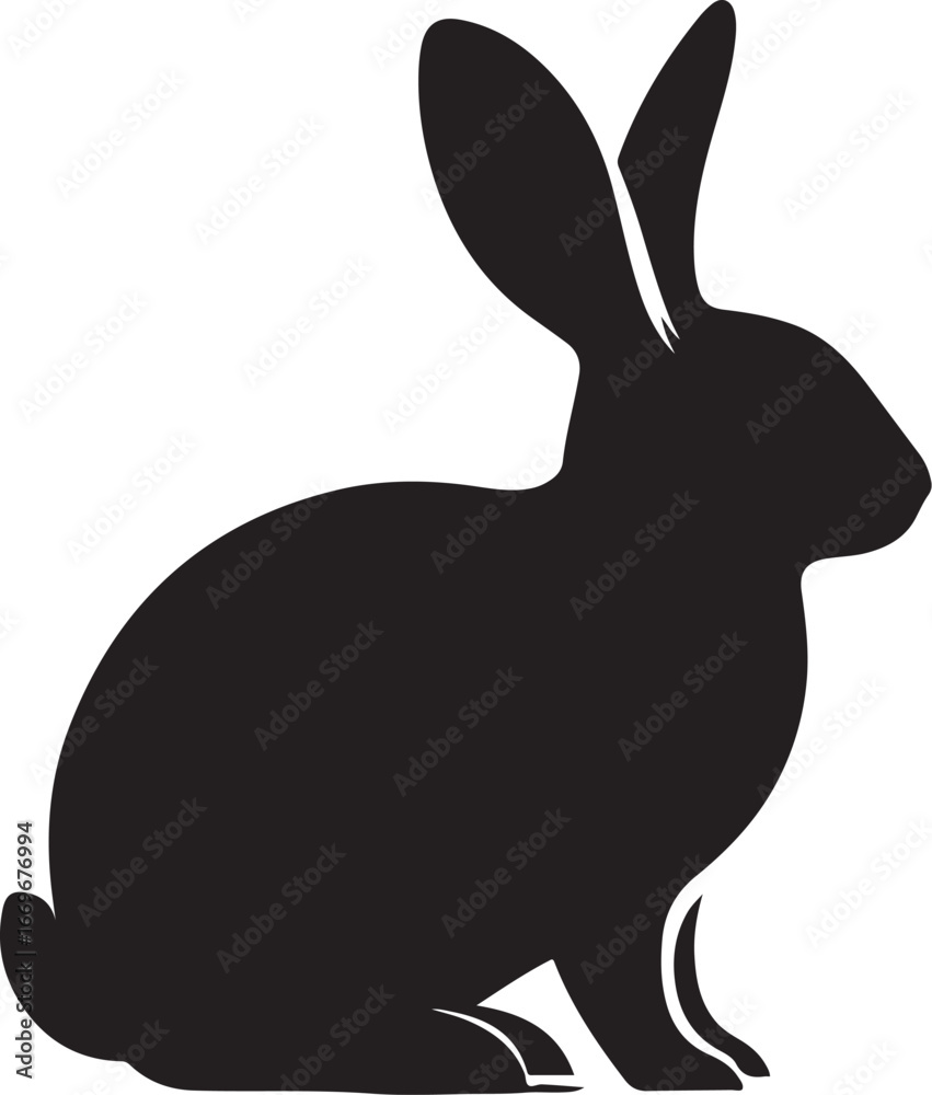 Obraz premium Rabbit Silhouette Vector Art