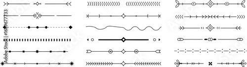 Vector line dividers decorative design elements set for graphic design and web design projects