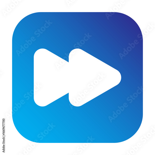 Minimalist rounded square fast forward icon, representing next or skip