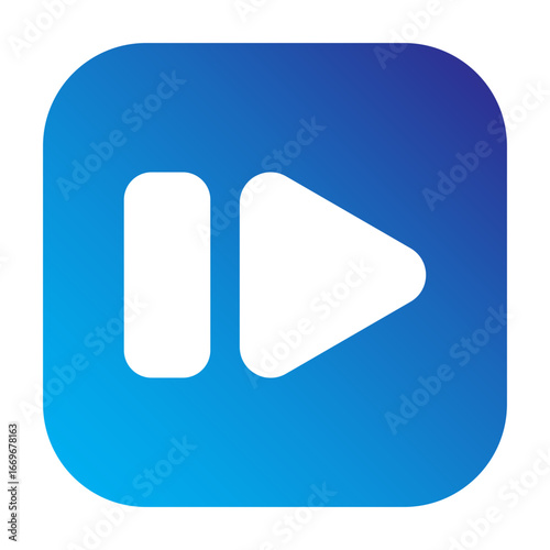 Minimalist rounded square fast forward icon, representing next or skip
