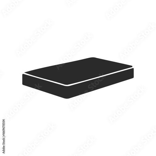 Minimalist black mattress icon illustration on white background