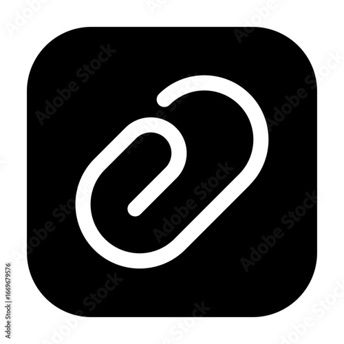 Minimalist rounded square paper clip icon