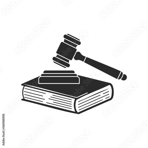 Gavel and book icon symbolizing law and justice