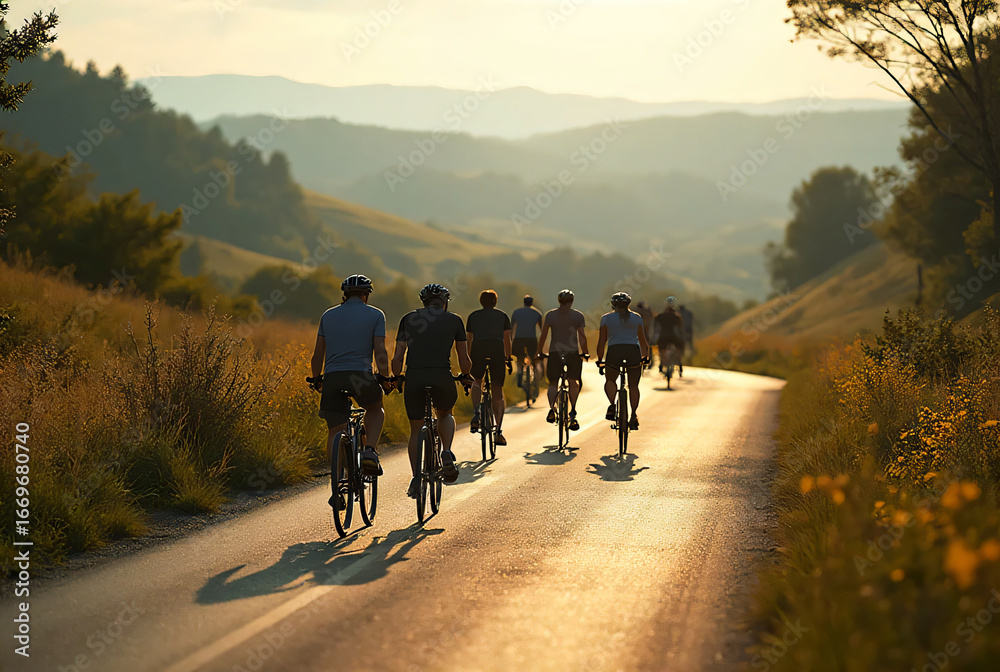 Fototapeta premium cycling in the mountains