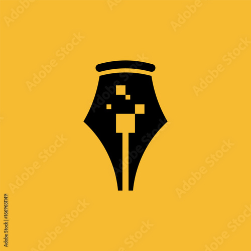 Pixel Pen logo designs concept vector, Creator logo template designs