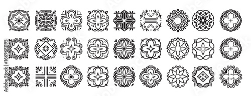 Set of Ornate Borders Modern Minimalism vector illustration