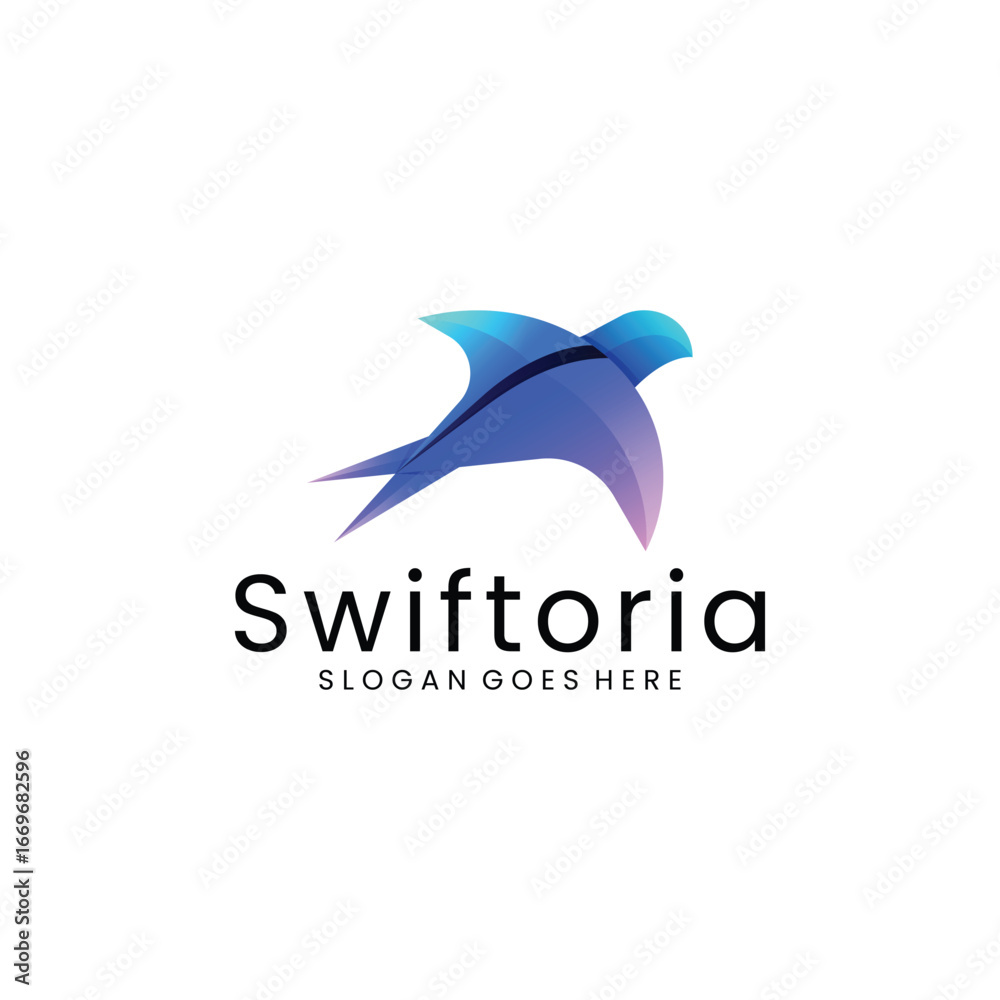 Obraz premium Gradient Modern Swallow Logo Design