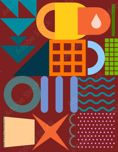 Abstract Geometric Patterns Colorful Design Background