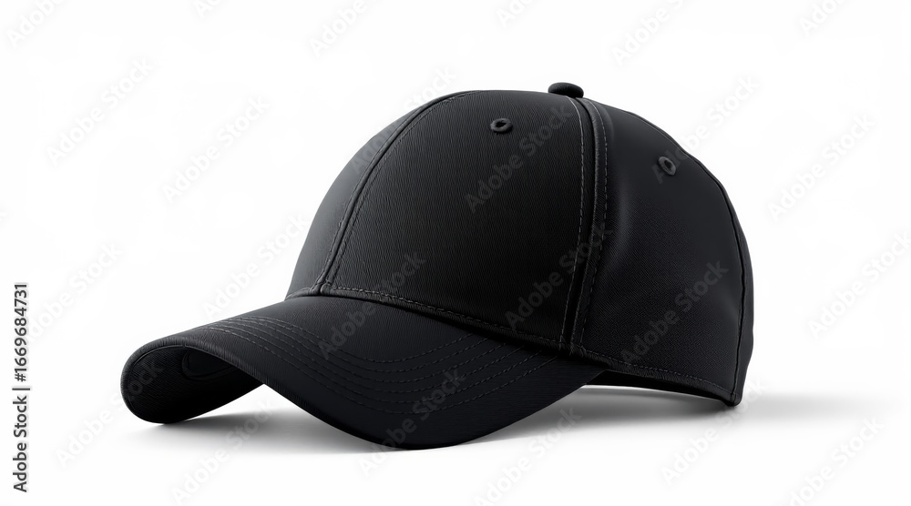 Fototapeta premium Black Baseball Hat Mockup isolated on White Background