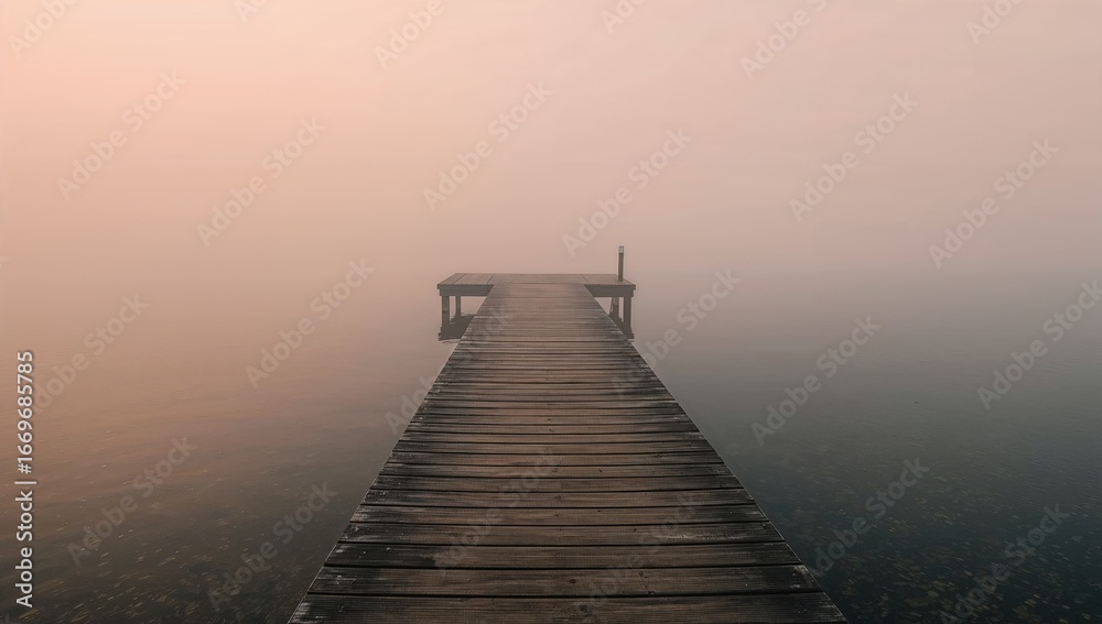 Fototapeta premium Misty morning at a lakeside 