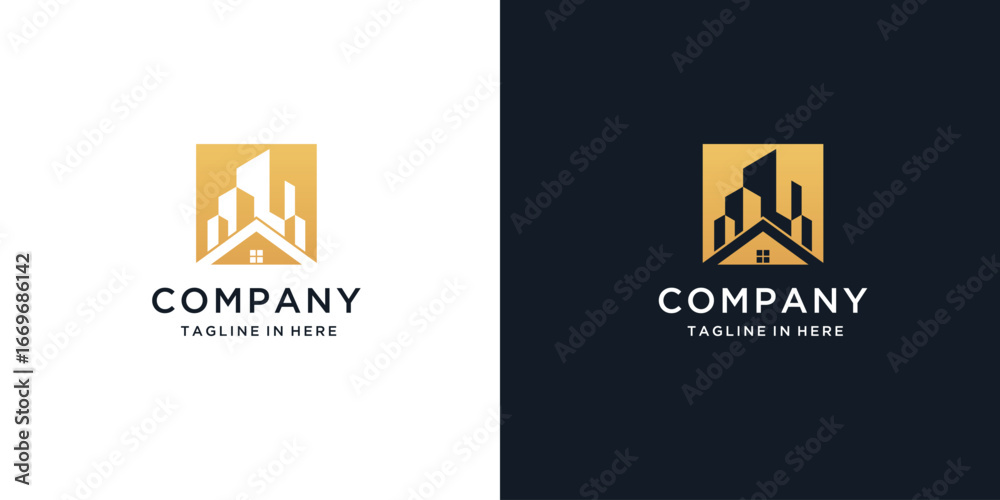 Obraz premium Real Estate Logo. Construction Architecture Building Logo Design Template inspiration 
