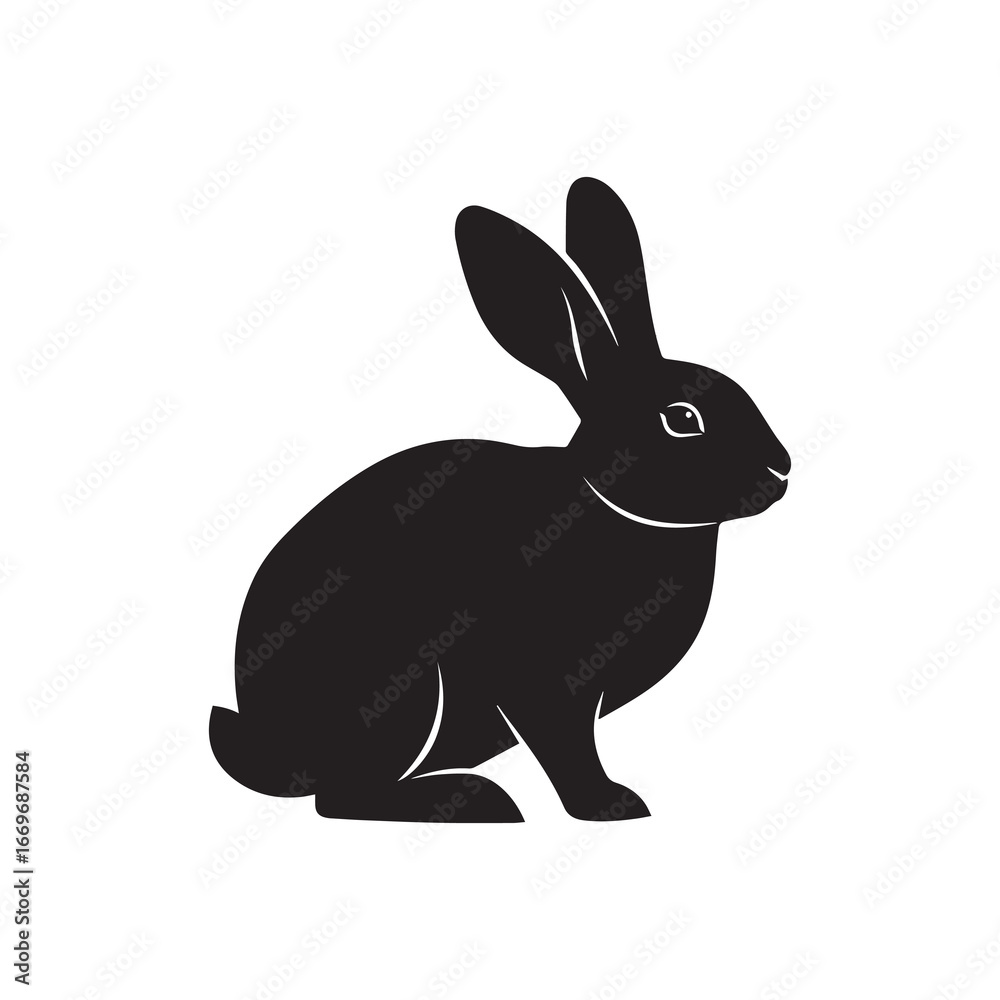 Obraz premium black rabbit vector illustration