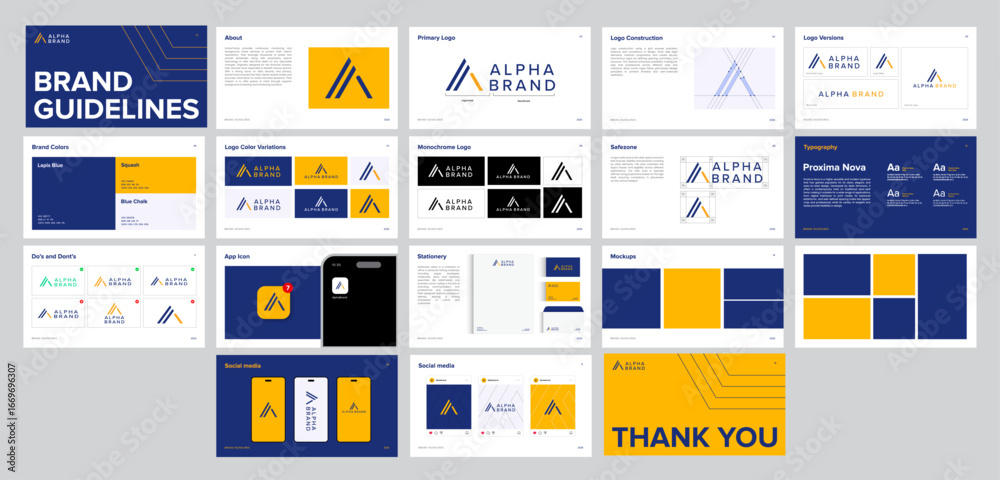 Photography brand guide template Comprehensive Vector Brand Guidelines Template Editable Bra